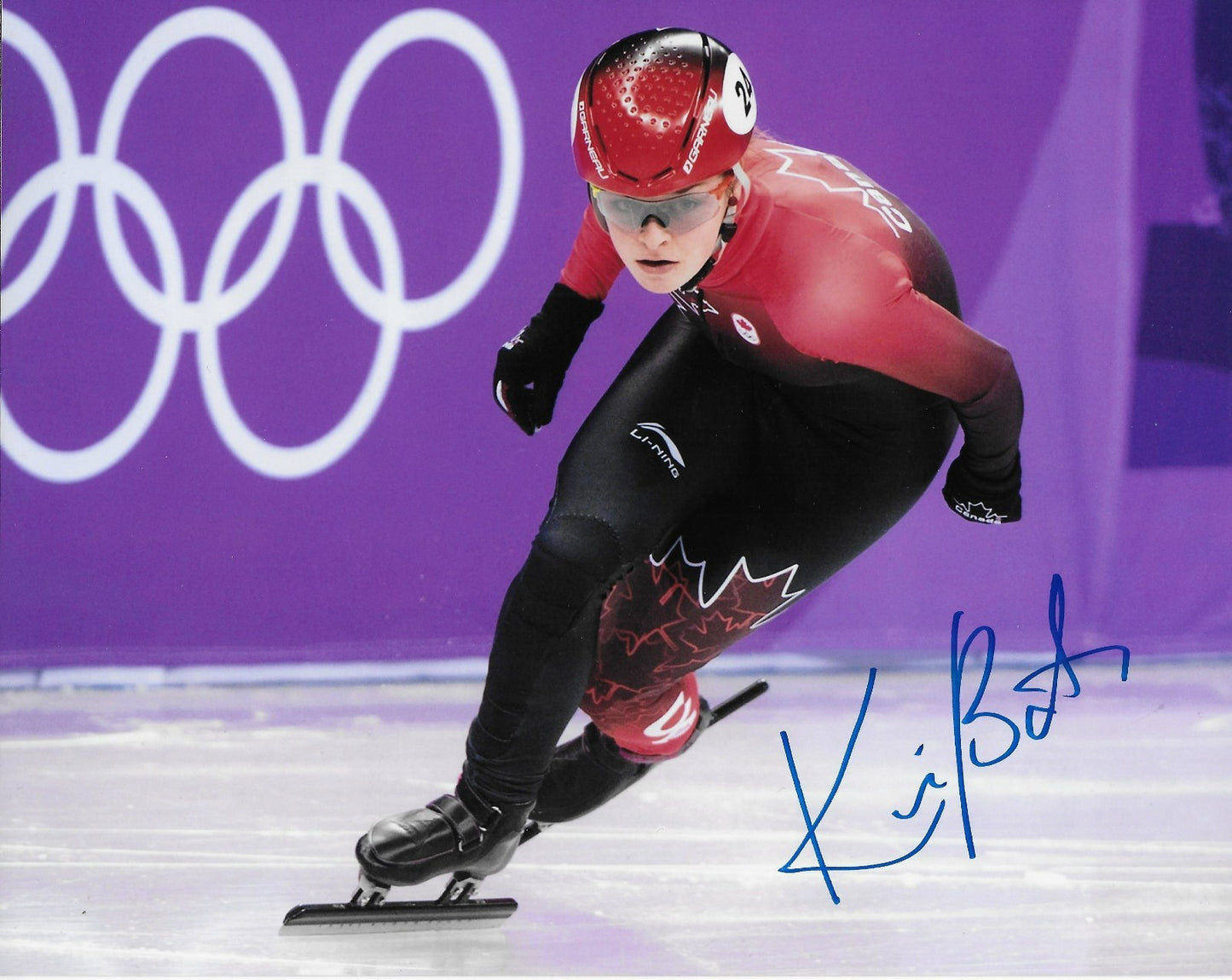Signed Kim Boutin 2022 Beijing Olympics Short Track Speed Skating 8x10 Photo #3