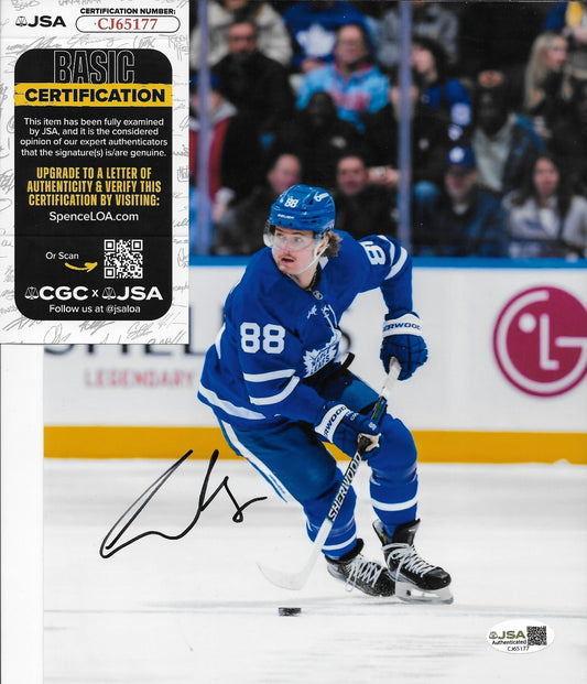 Signed William Nylander Toronto Maple Leafs 8x10 Photo #1 w JSA Authentication