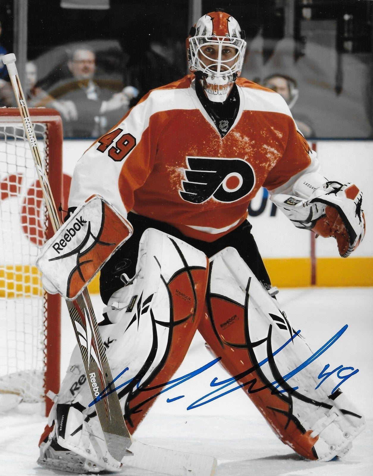 Signed Michael Leighton Philadelphia Flyers Autographed 8x10 Photo #1 Original