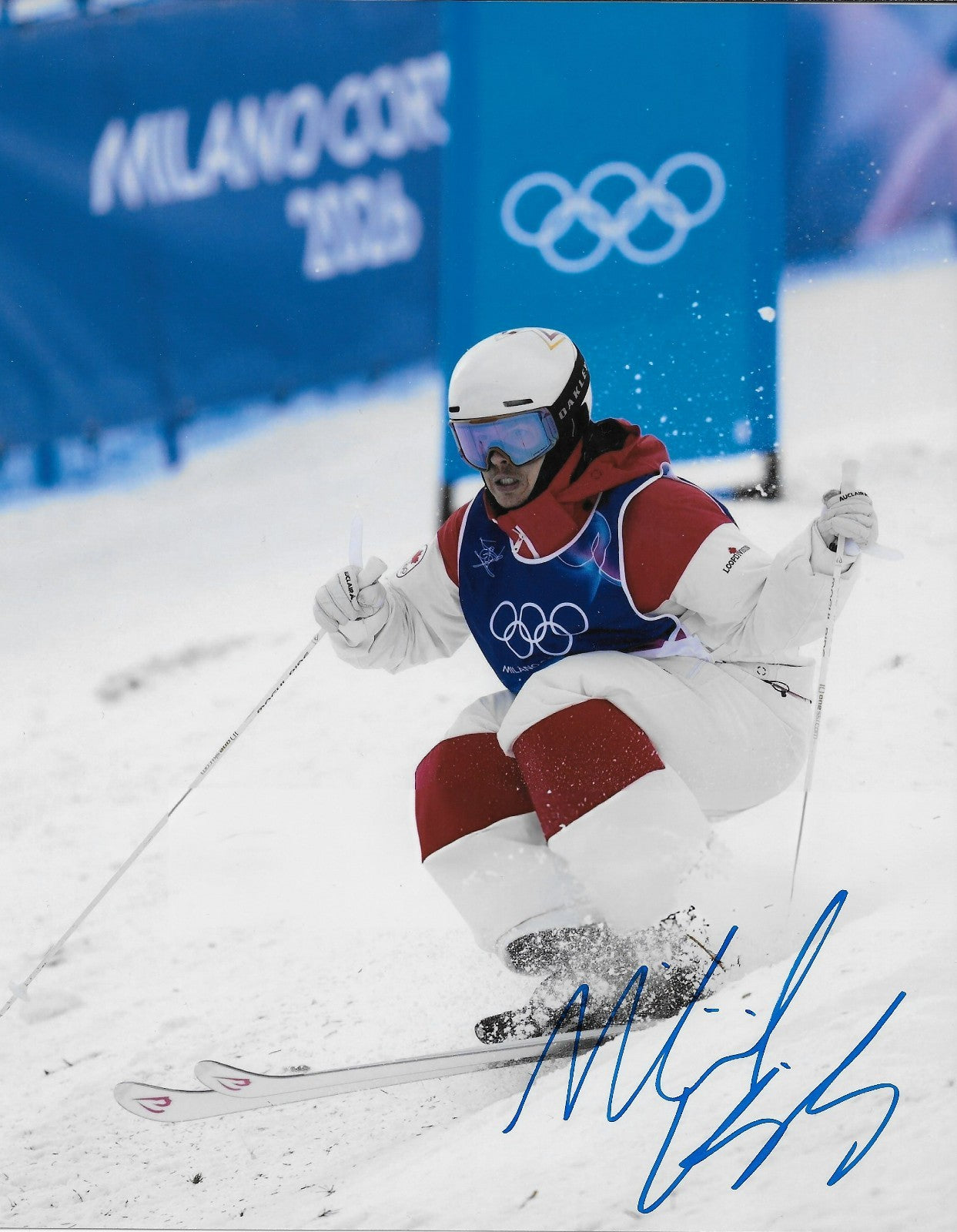 Signed Mikael Kingsbury 2026 Milano Cortina Olympics Moguls 8x10 Ph. #1 Original