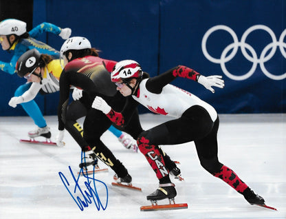 Signed Courtney Sarault 2026 Milano Olympics Speed Skating 8x10 Ph. #1 Original
