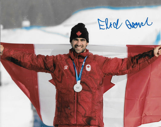 Signed Eliot Grondin 2026 Milano Cortina Olympics Snowboard 8x10 Ph. #3 Original