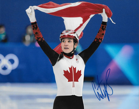 Signed Courtney Sarault 2026 Milano Olympics Speed Skating 8x10 Photo 3 Original