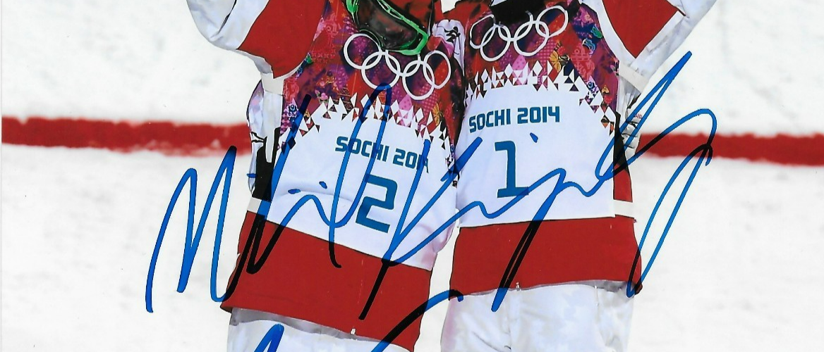 Signed Mikael Kingsbury Alexandre Bilodeau 2014 Sochi Olympics 8x10 Ph. Original