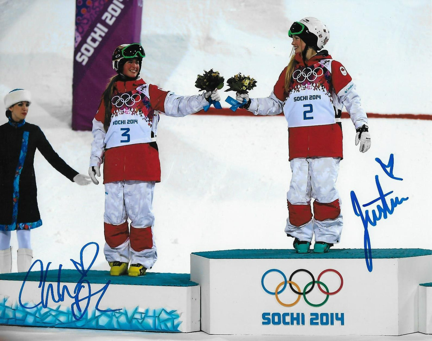 Signed Chloe + Justine Dufour-Lapointe Olympics Free Style  8x10 Photo Original