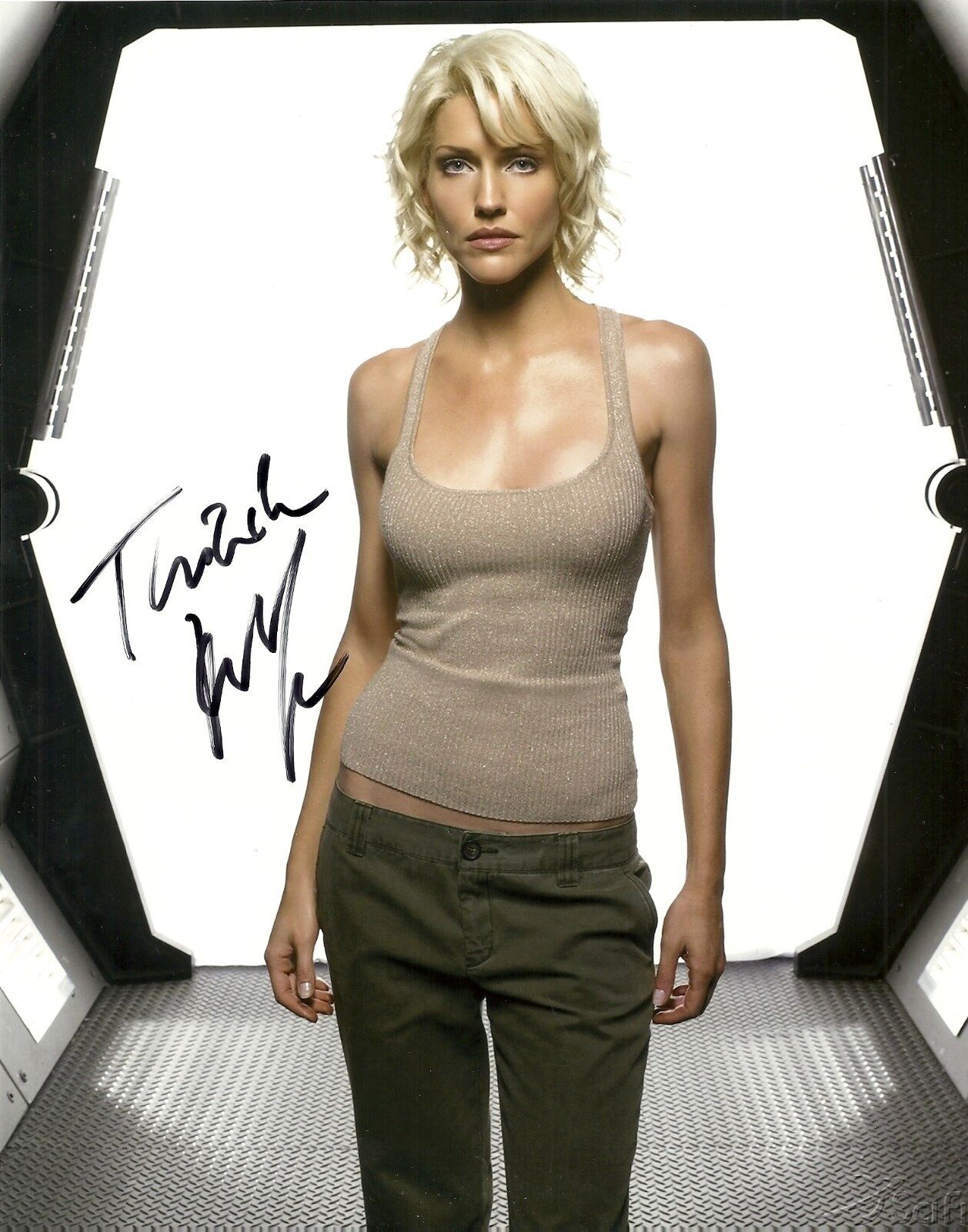 Autographed Tricia Helfer signed Battlestar Galatica 8x10