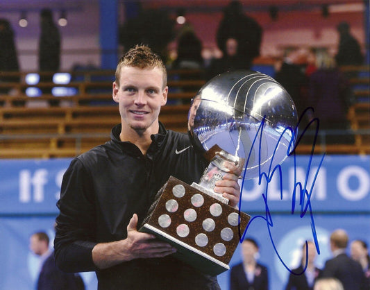 Photo originale autographiée de Tomas Berdych Tennis 8x10 #5