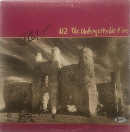 Vinyle autographié U2 The Unforgettable Fire signé par Edge certifié par Beckett