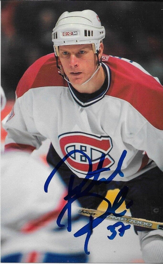 Autographed Patrick Poulin Montreal Canadiens Postcard Original
