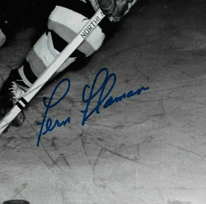Autographed Boston Bruins Hockey Hall of Famer Fern Flaman 8x10 Photo