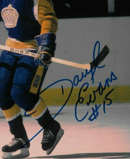 Autographed Los Angeles Kings Daryl Evans 8x10 Photo Original
