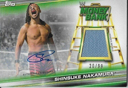 2019 Topps Money in the Bank WWE Shinsuke Nakamura Mat Relic Card 20/99  MAR-SN
