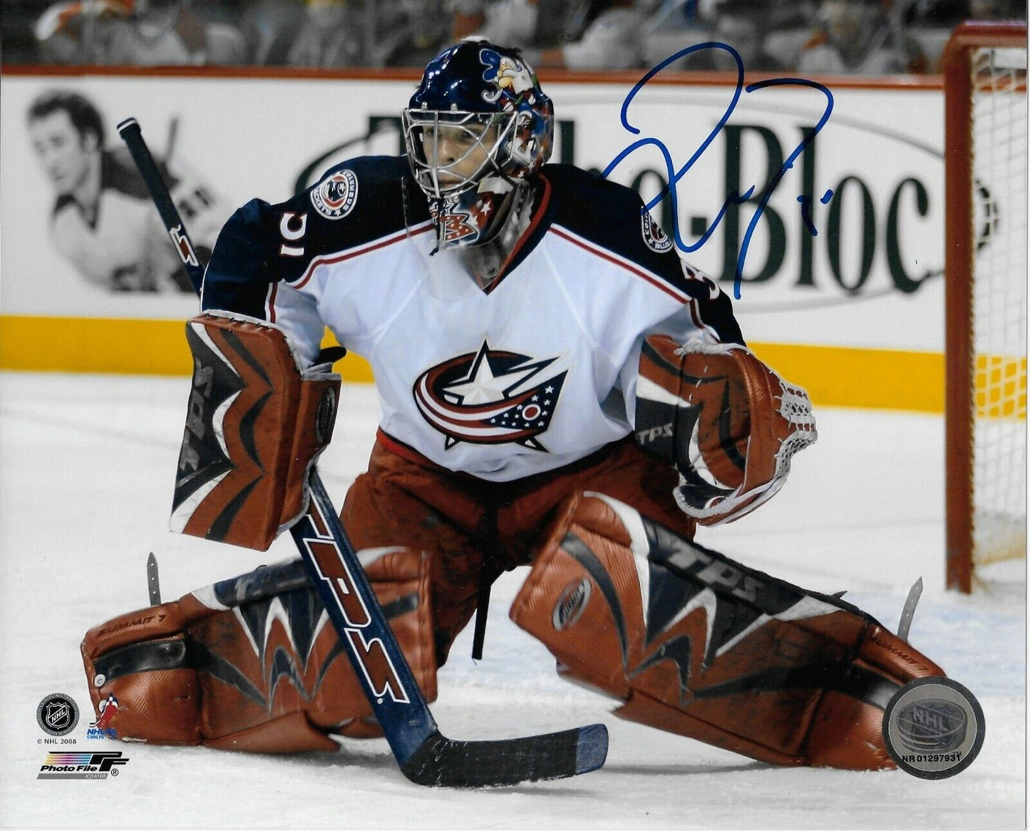 Autographed Columbus Blue Jackets Goalie Pascal Leclaire 8x10 Photo #2 Original