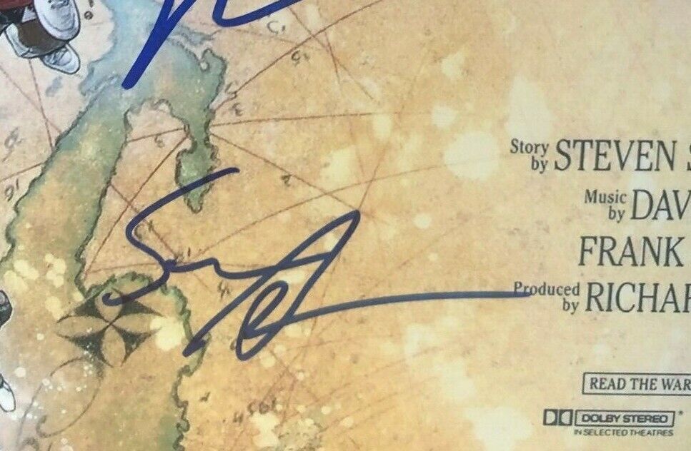 Autographed Jeff Cohen Sean Astin signed 12x18 Photo Goonies Movie Poster