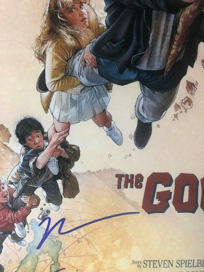 Autographed Jeff Cohen Sean Astin signed 12x18 Photo Goonies Movie Poster