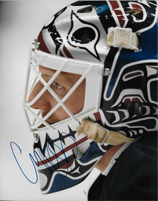 Autographed Vancouver Canucks Goalie Corey Hirsch 8x10 Photo Original