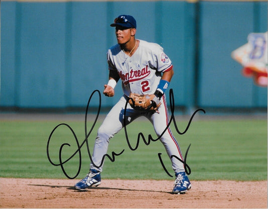 Photo autographiée Orlando Cabrera des Expos de Montréal 8x10 #2 Original