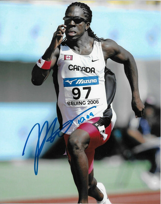 Autographed Justyn Warner 100 Meters Track and Field 8x10 Photo Original