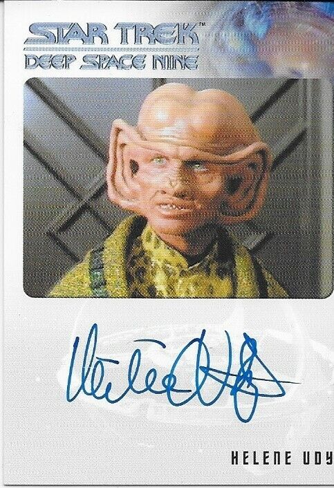 Autographe d'Helene Udy dans le rôle de Pel, héros et méchants de Star Trek Deep Space Nine