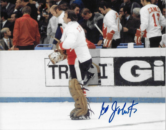 Autographed 1972 Summit Series Team Canada Ed Johnston 8x10 Photo Original