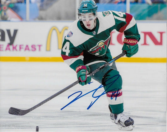 Photo originale autographiée de Justin Fontaine du Minnesota Wild 8x10