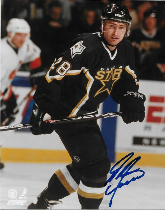 Photo autographiée de Donald Audette des Dallas Stars 8x10 originale
