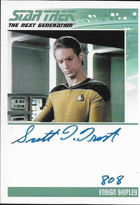 Scott Trost autographié dans le rôle de l'enseigne Shipley de Star Trek la nouvelle génération