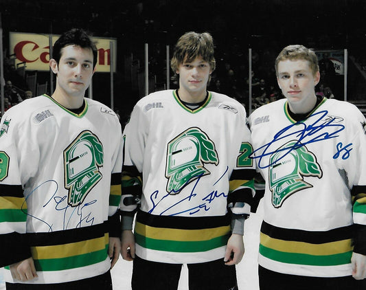Auto. London Knights Sam Gagner Sergei Kostitsyn Patrick Kane 8x10 Photo Orignal