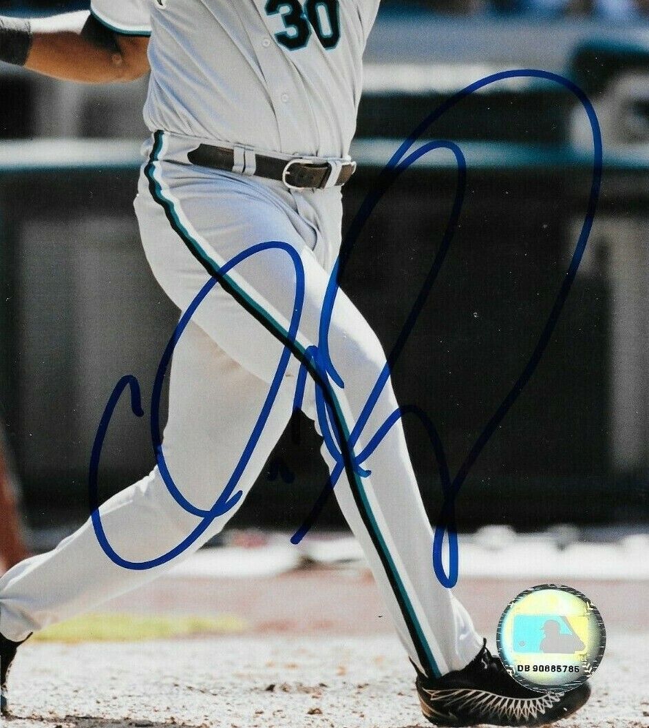 Photo autographiée de Cliff Floyd des Florida Marlins 8x10