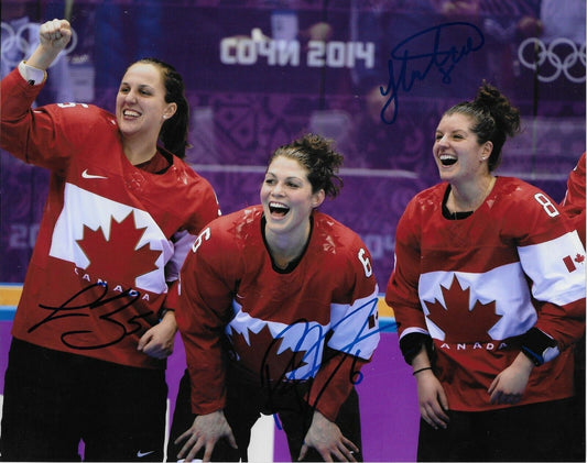 Auto Lauriane Rougeau Rebecca Johnston Laura Fortino Team Canada 2014 8x10 Photo