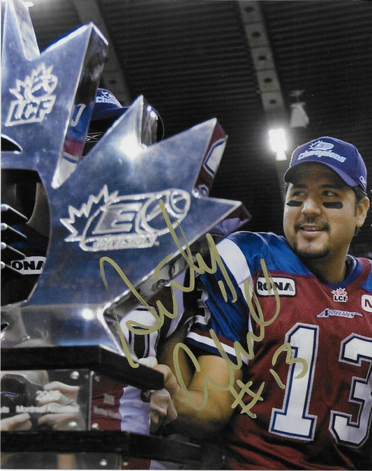Autographed Montreal Alouettes Anthony Calvillo 8x10 Grey Cup MVP Photo Original
