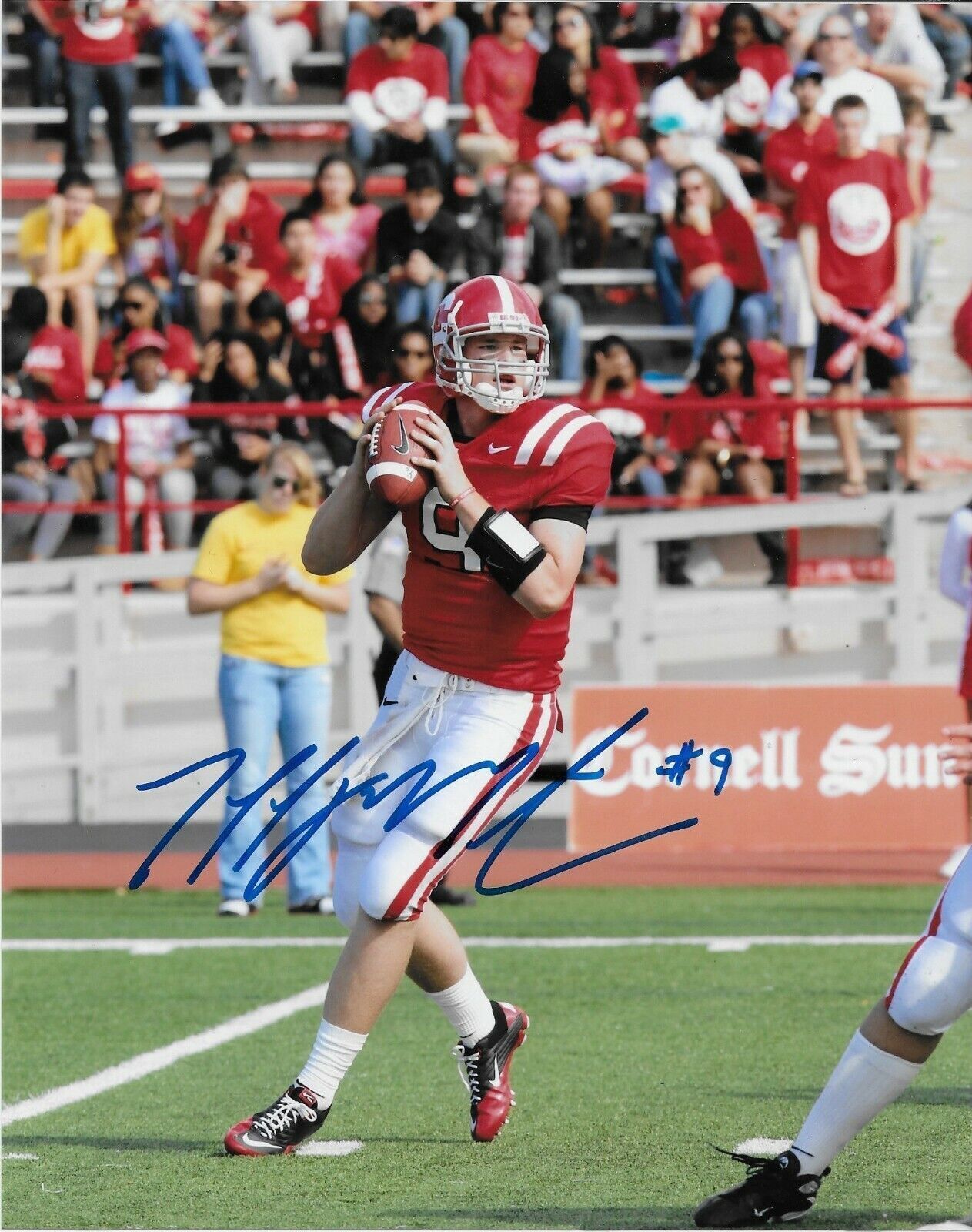Autographed Cornell Big Red Football Jeff Mathews 8x10 Photo Original
