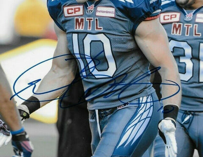 Autographié Marc Olivier Brouillette Alouettes de Montréal 8x10 Photo originale