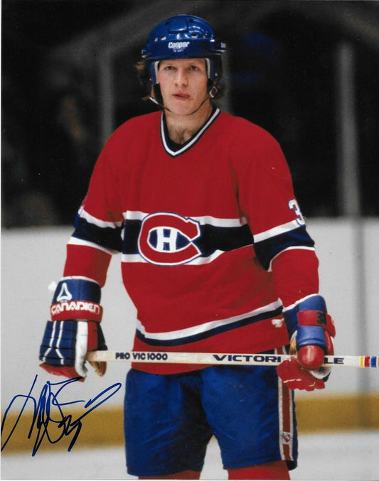 Photo autographiée 8x10 originale des Canadiens de Montréal par Mark Napier