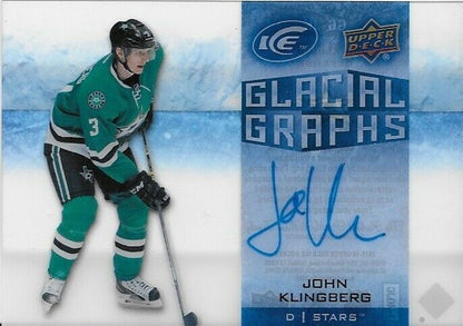 2015-16 Upper Deck Ice John Klingberg Glacial Graphs Autograph Card