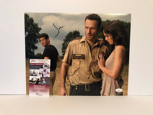 Autographed Jon Bernthal Sarah Wayne Callies signed Walking Dead 11x14 JSA cert