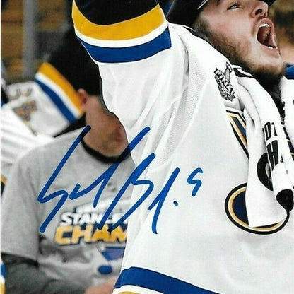 Autographed St Louis Blues Sammy Blais Stanley Cup 8x10 Photo Original