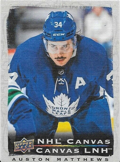 Carte d'insertion en toile NHL de Tim Horton's UD 2020-21 d'Auston Matthews