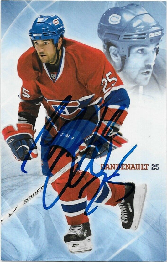 Autographed Mathieu Dandenault Montreal Canadiens Postcard 2007-08 Original