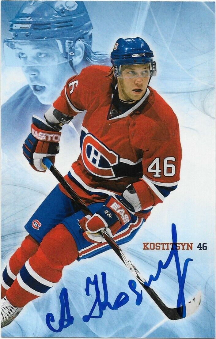 Autographed Andrei Kostitsyn Montreal Canadiens Postcard 2007-08 Original