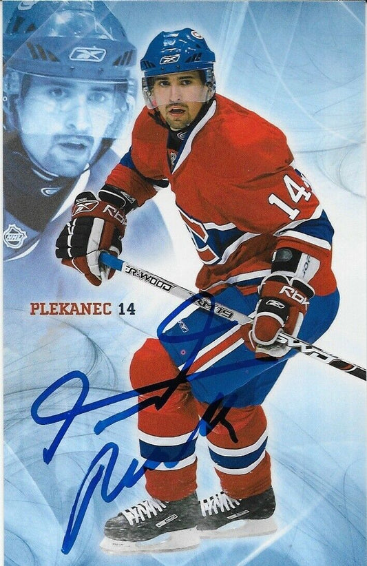 Autographed Tomas Plekanec Montreal Canadiens Postcard 2007-08 Original