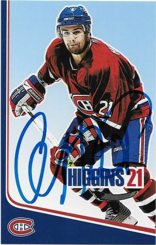 Auto. Chris Christopher Higgins Montreal Canadiens Postcard 2006-07 Original