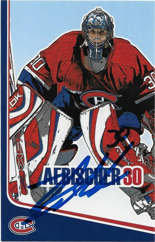 Autographed David Aebischer Montreal Canadiens Postcard 2006-07 Original