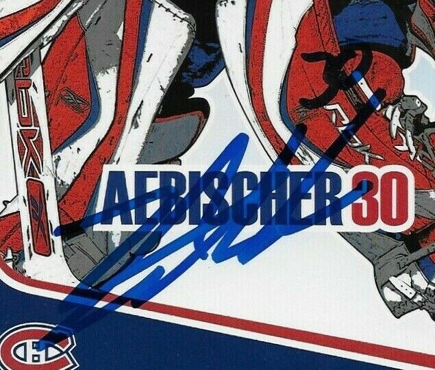 Carte postale originale autographiée par David Aebischer des Canadiens de Montréal 2006-07