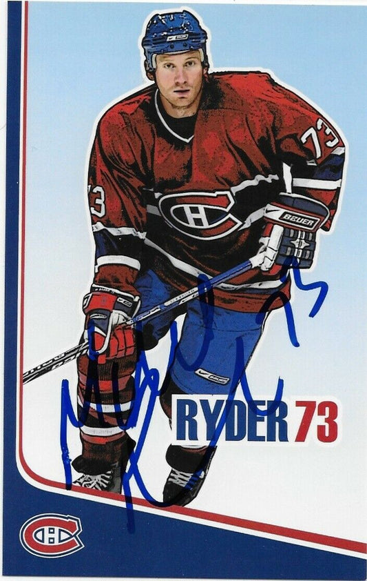 Autographed Michael Ryder Montreal Canadiens Postcard 2006-07 Original