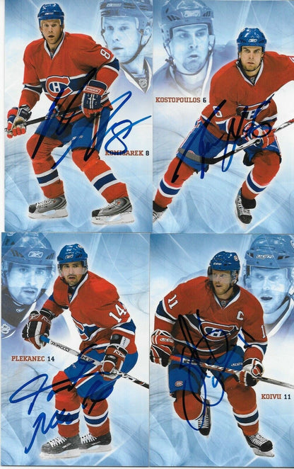 23 Autographed Price Koivu Huet Montreal Canadiens Postcard 2007-08 Original +2