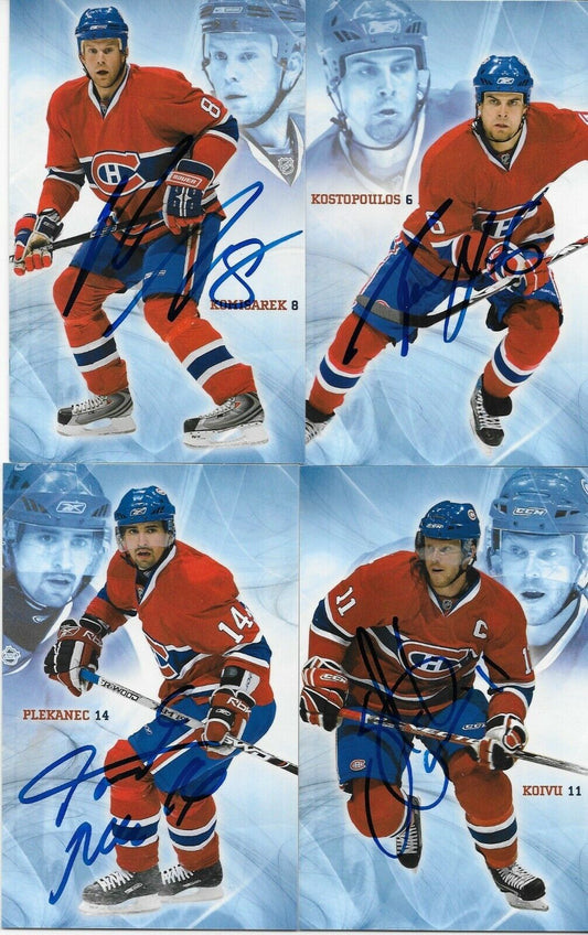 23 Autographed Price Koivu Huet Montreal Canadiens Postcard 2007-08 Original +2