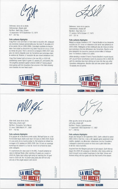 23 Autographed Price Koivu Ryder Montreal Canadiens Postcard 2006-07 Original +1