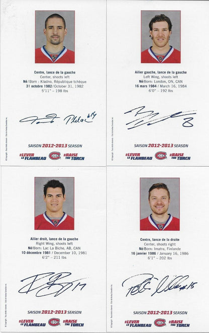 24 Autographed Price Gionta Diaz Montreal Canadiens Postcard 2012-13 Original +1