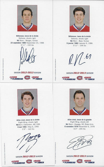 24 Autographed Price Gionta Diaz Montreal Canadiens Postcard 2012-13 Original +1